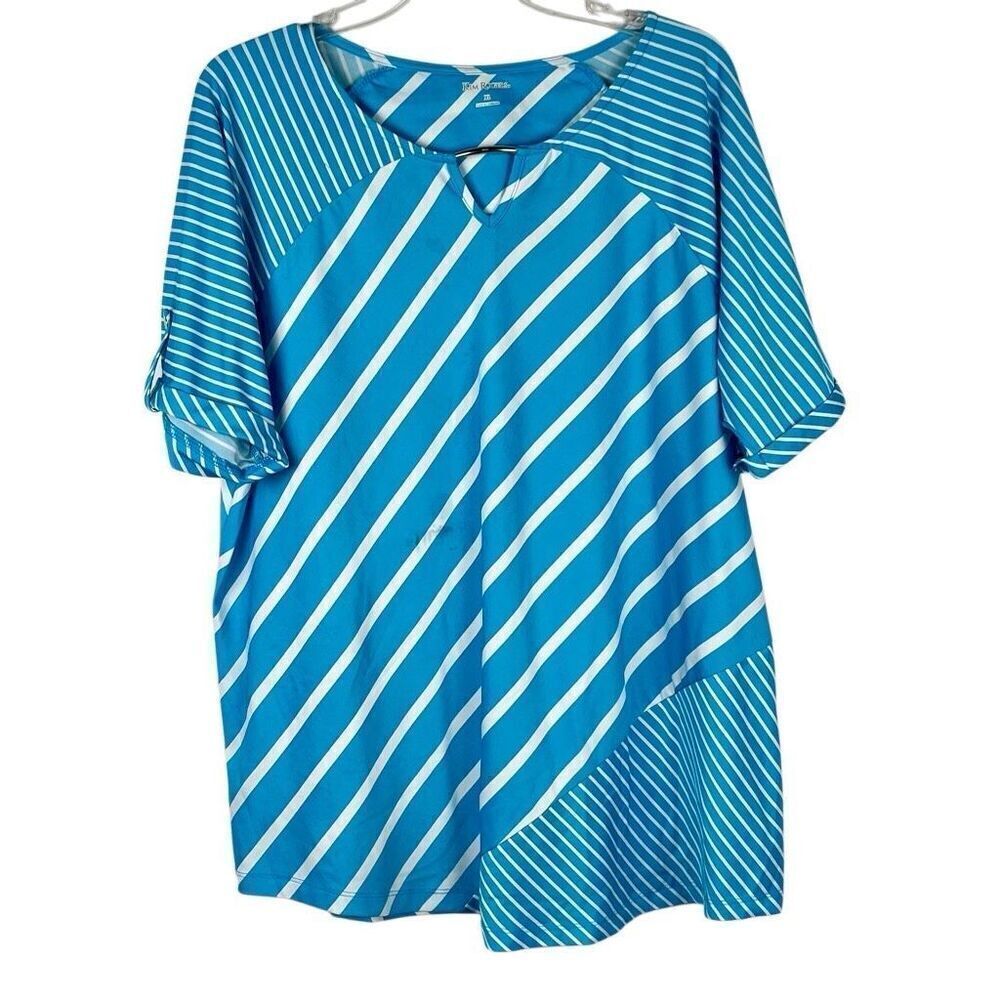 Kim Rogers Geometric Striped Blouse XL